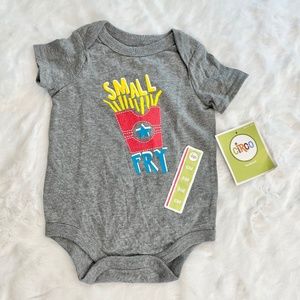 Circo Onesie Bodysuit "Small Fry" Grey Yellow Red Blue White 6M - NWT